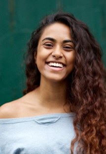 Closeup of a woman smiling